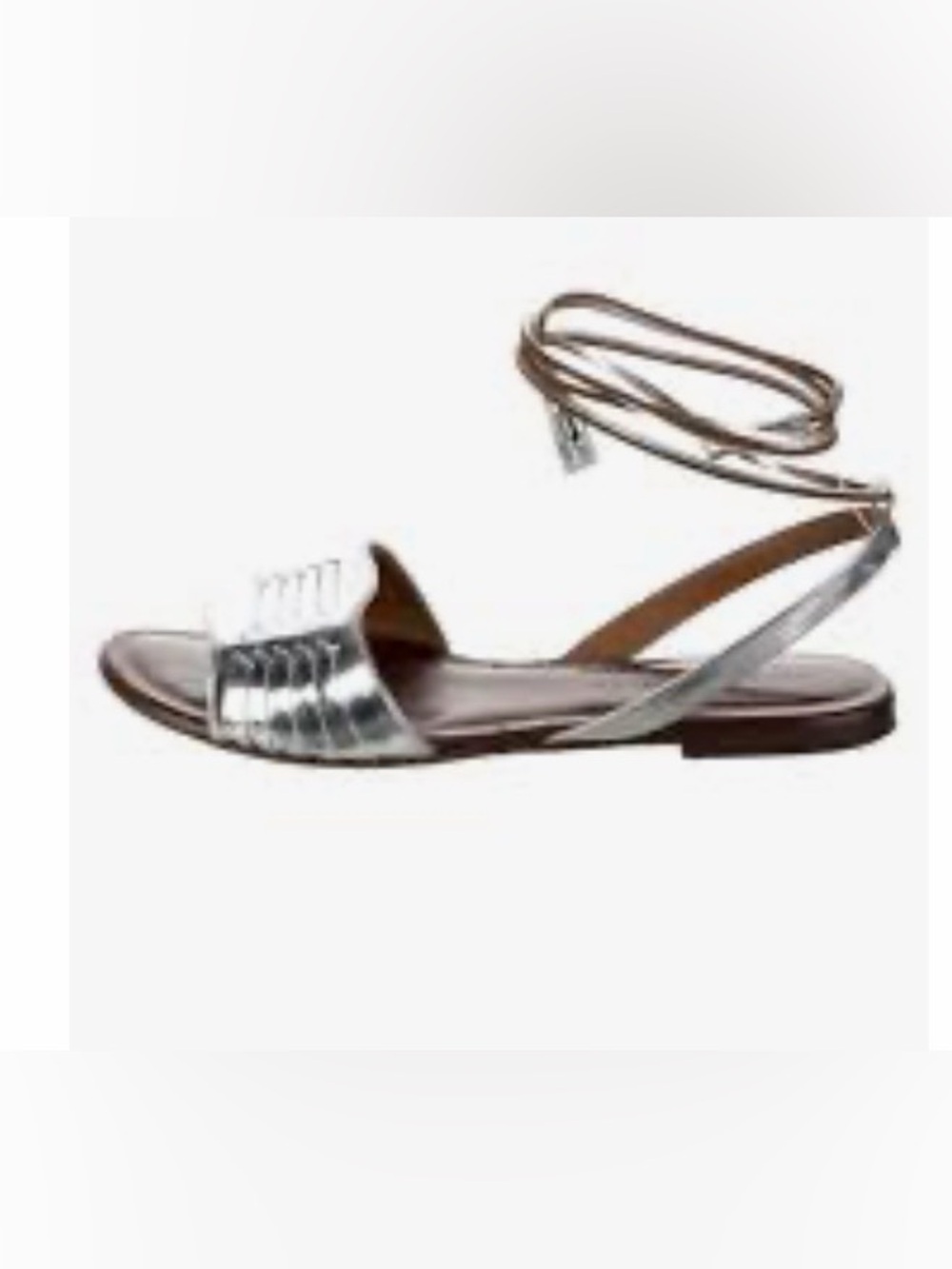 Veronica beard lace up silver sandals